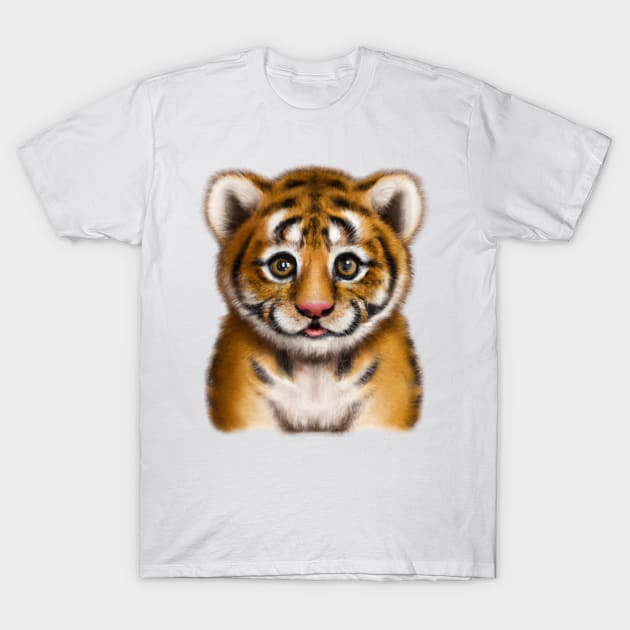 Cute Tiger Drawing T-Shirt by Play Zoo